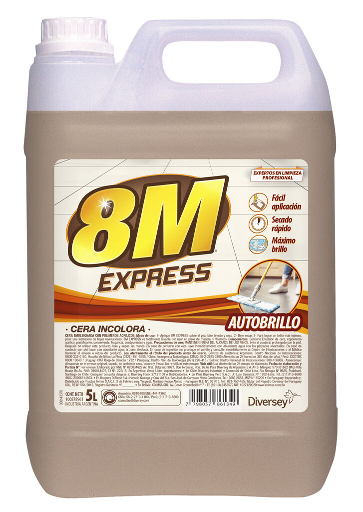 8M EXPRESS 4x5L - CERA LÍQUIDA AUTOBRILLO INCOLORA